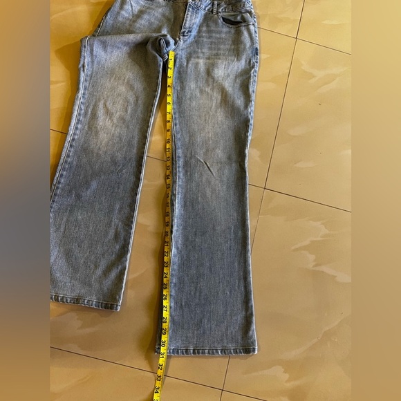 J Jill wash stretch jeans Womens 4 Jeans Flare Leg Light Wash Lagenlook Plus - Picture 15 of 16
